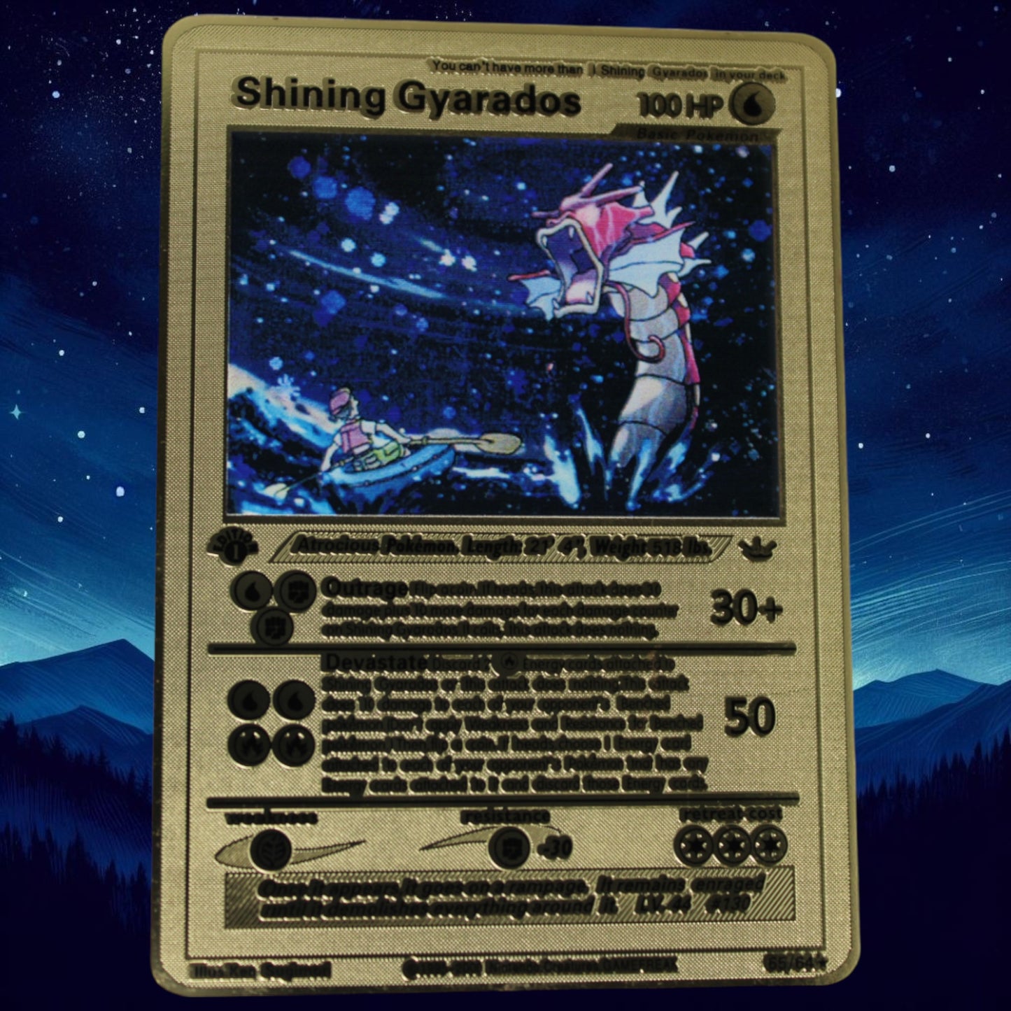 Shining Gyarados Gold Metal Card - Proxy Card