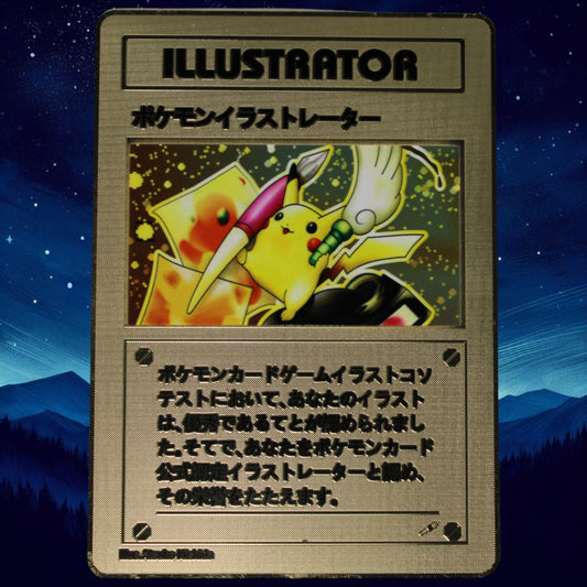 Illustrator Pikachu Gold Metal Card - Proxy Card