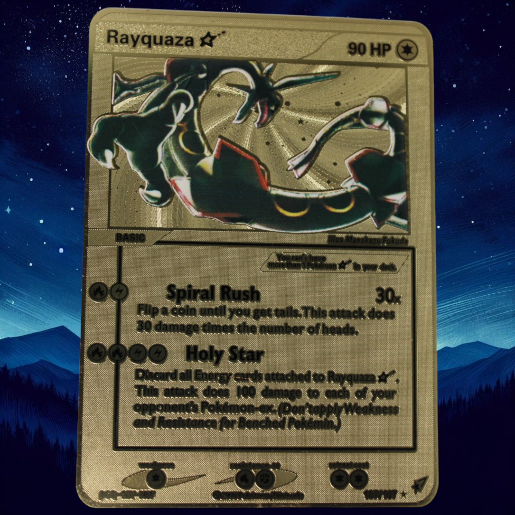 Rayquaza GS Gold Metal Card - Proxy Card Card Crow Rayquaza GS Gold Metal Card - Proxy Card Card Crow