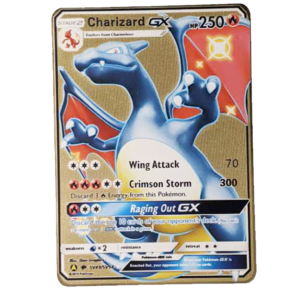 Charizard GX Gold Metal Card - Proxy Card