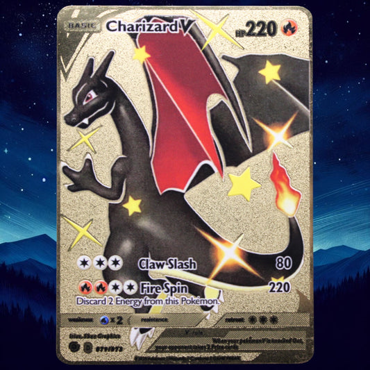 Shiny Charizard V Gold Metal Card - Proxy Card