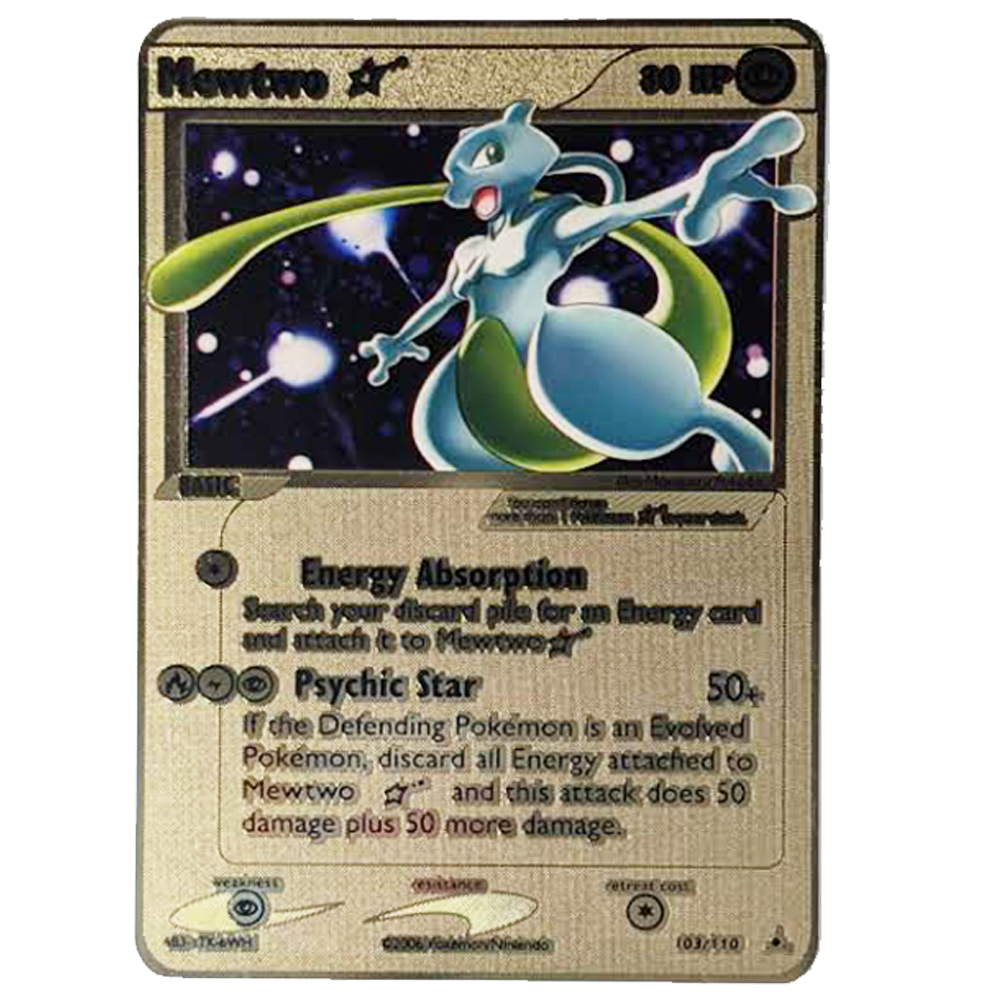 Mewtwo Gold Star Gold Metal Card - Proxy Card