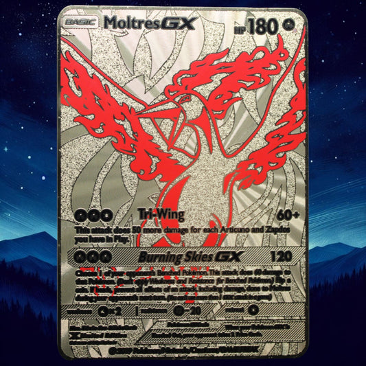 Moltres Gold Metal Card - Proxy Card