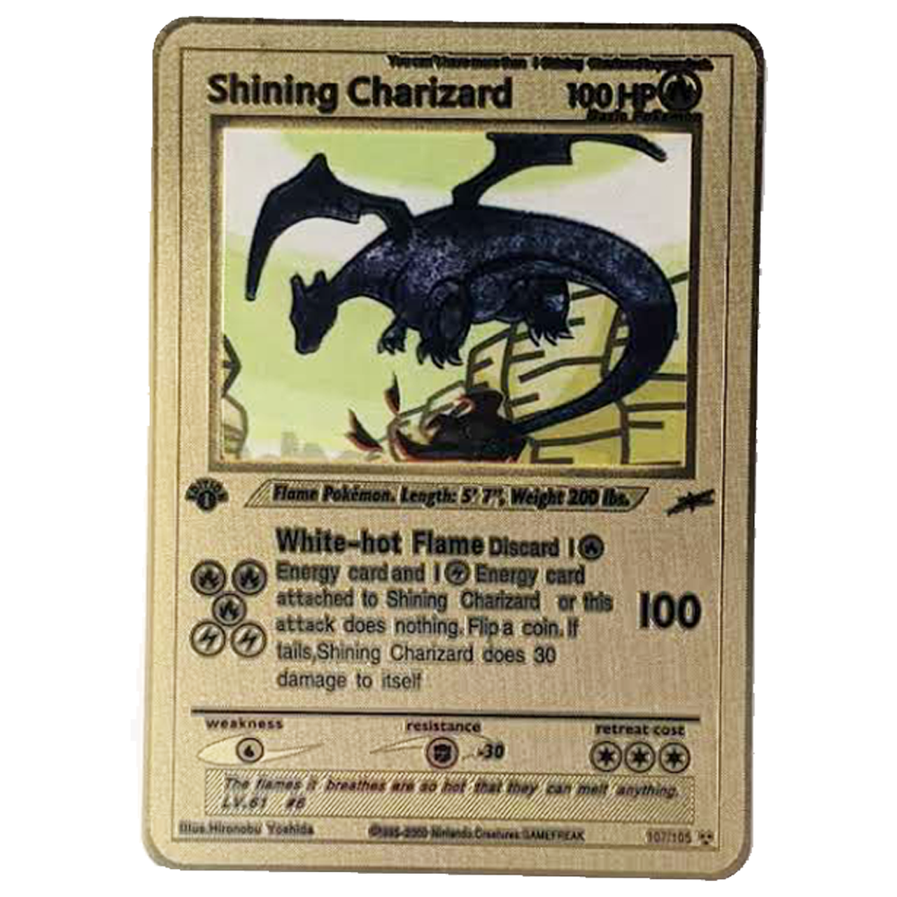 Shining Charizard Gold Metal Card - Proxy Card