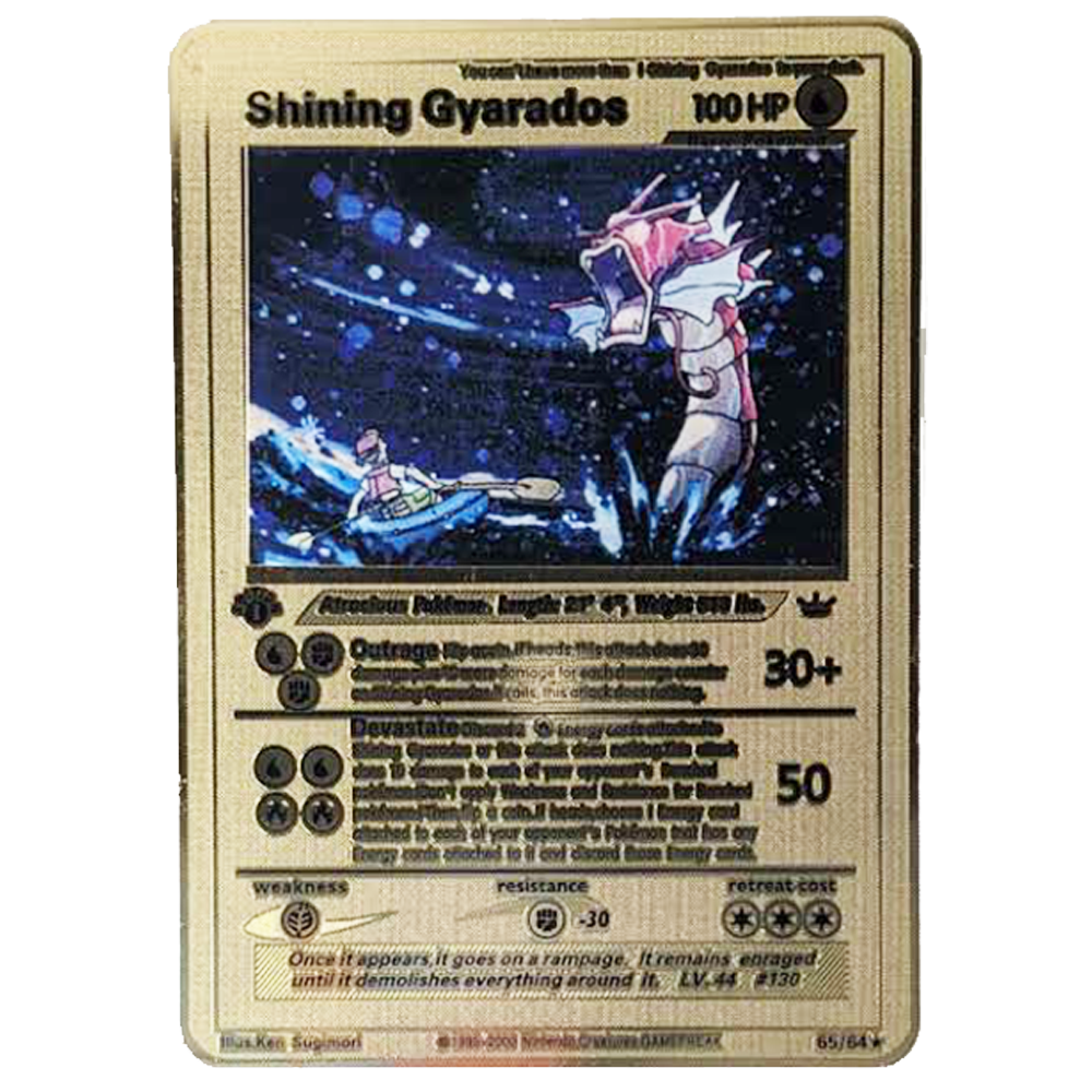 Shining Gyarados Gold Metal Card - Proxy Card