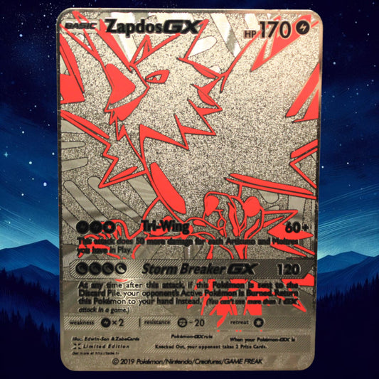 Zapdos Gold Metal Card - Proxy Card