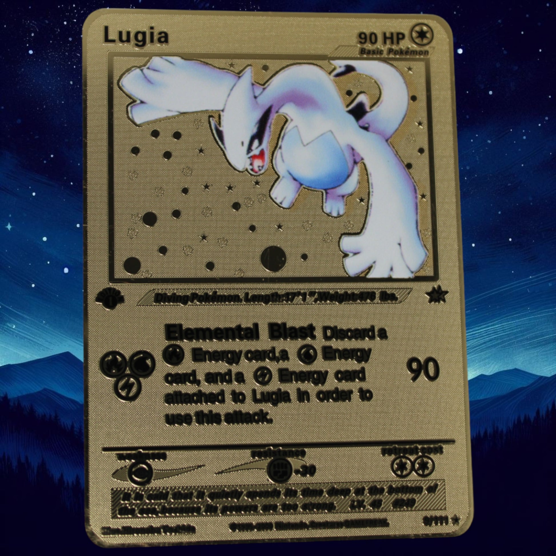 lugia gold pokemon card Lugia Gold Metal Card