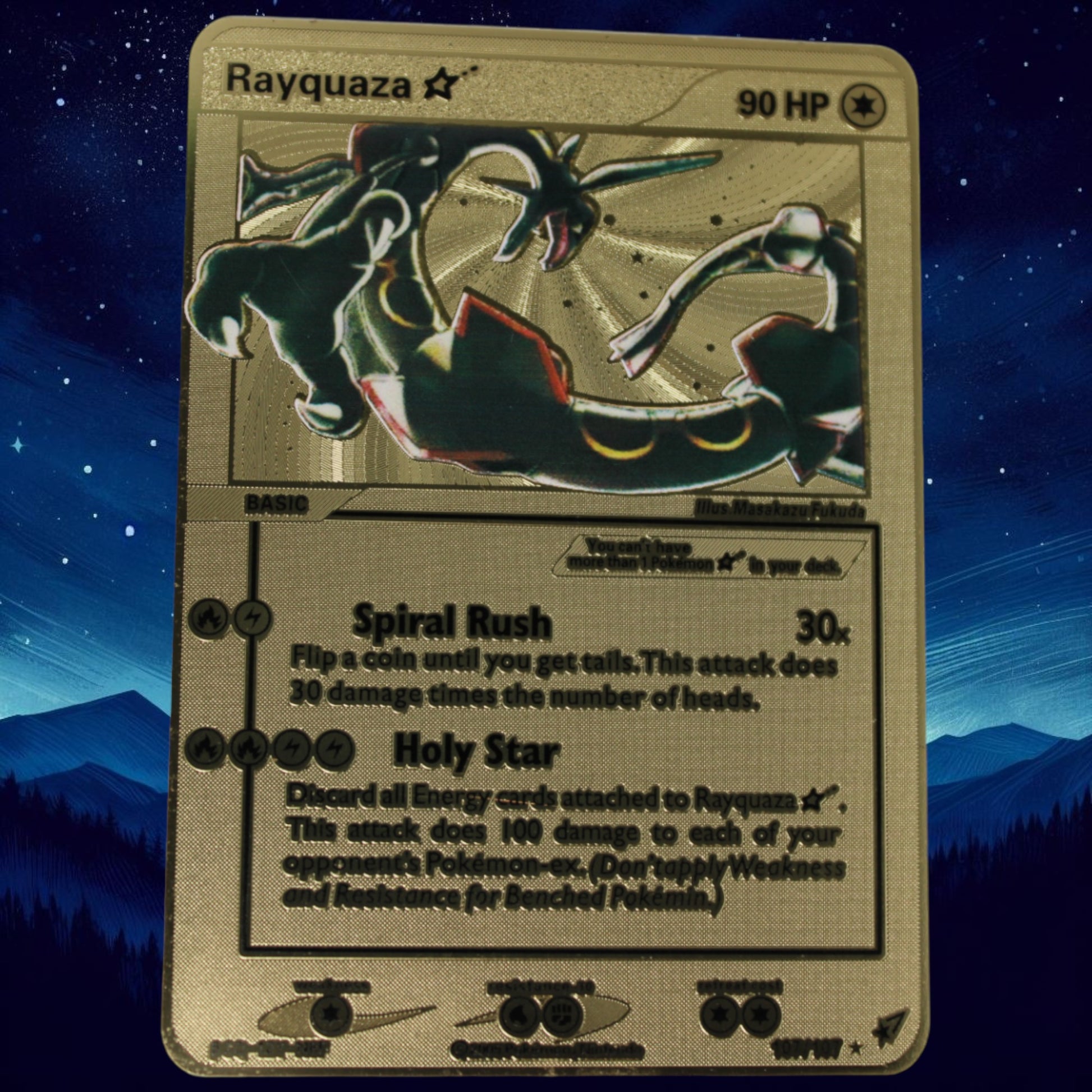 Rayquaza GS Gold Metal Card - Proxy Card Card Crow Rayquaza GS Gold Metal Card - Proxy Card Card Crow