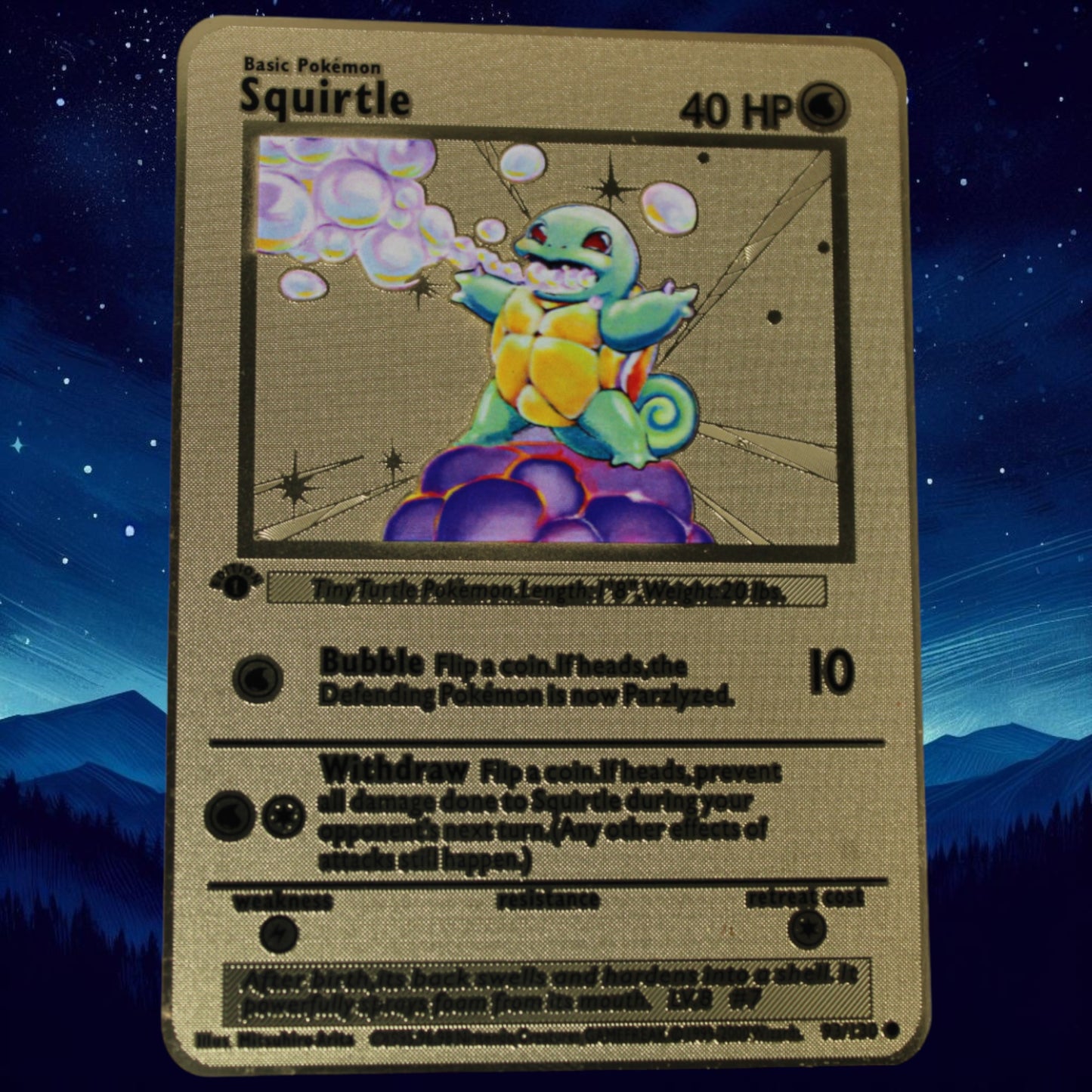what is a proxy card pokemon Squirtle Gold Metal Card