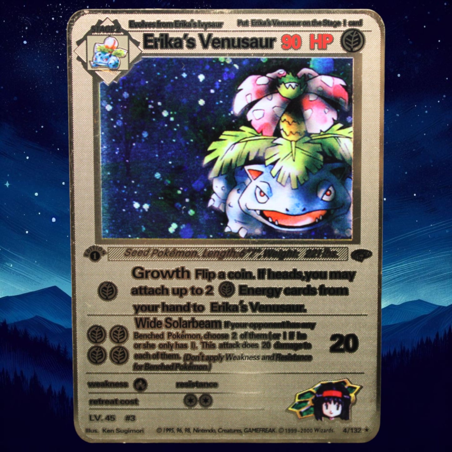 Erika's Venusaur Gold Metal Card - Proxy Card