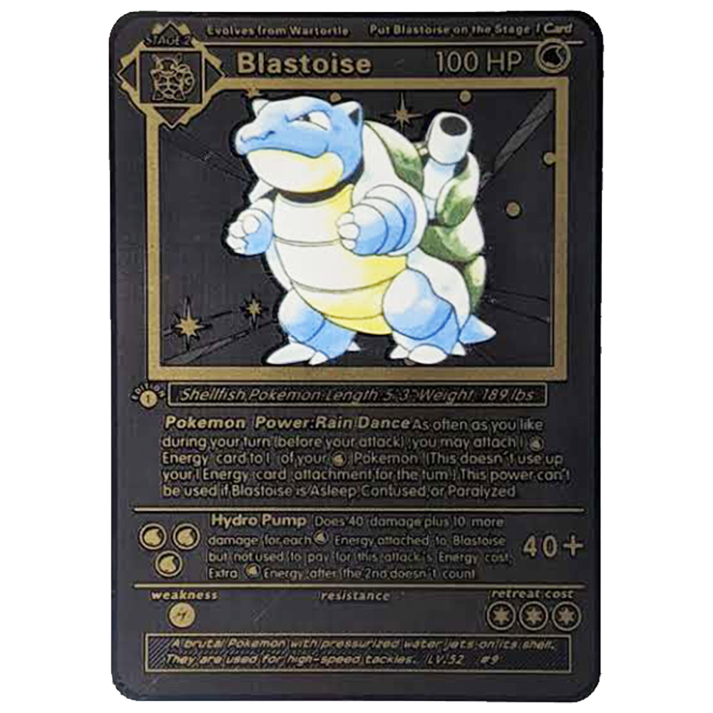 Blastoise Black Metal Card - Proxy Card