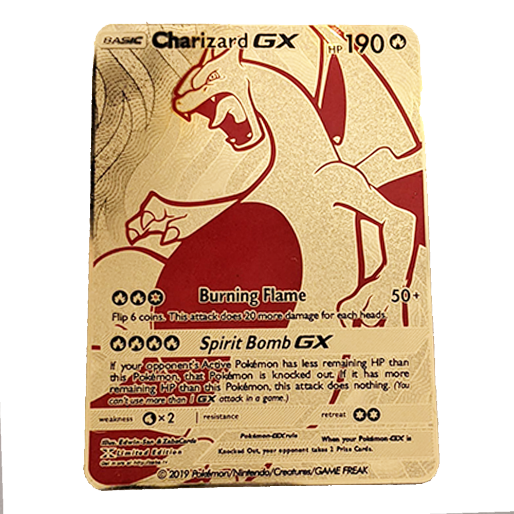 Charizard Gold Metal Card - Proxy Card