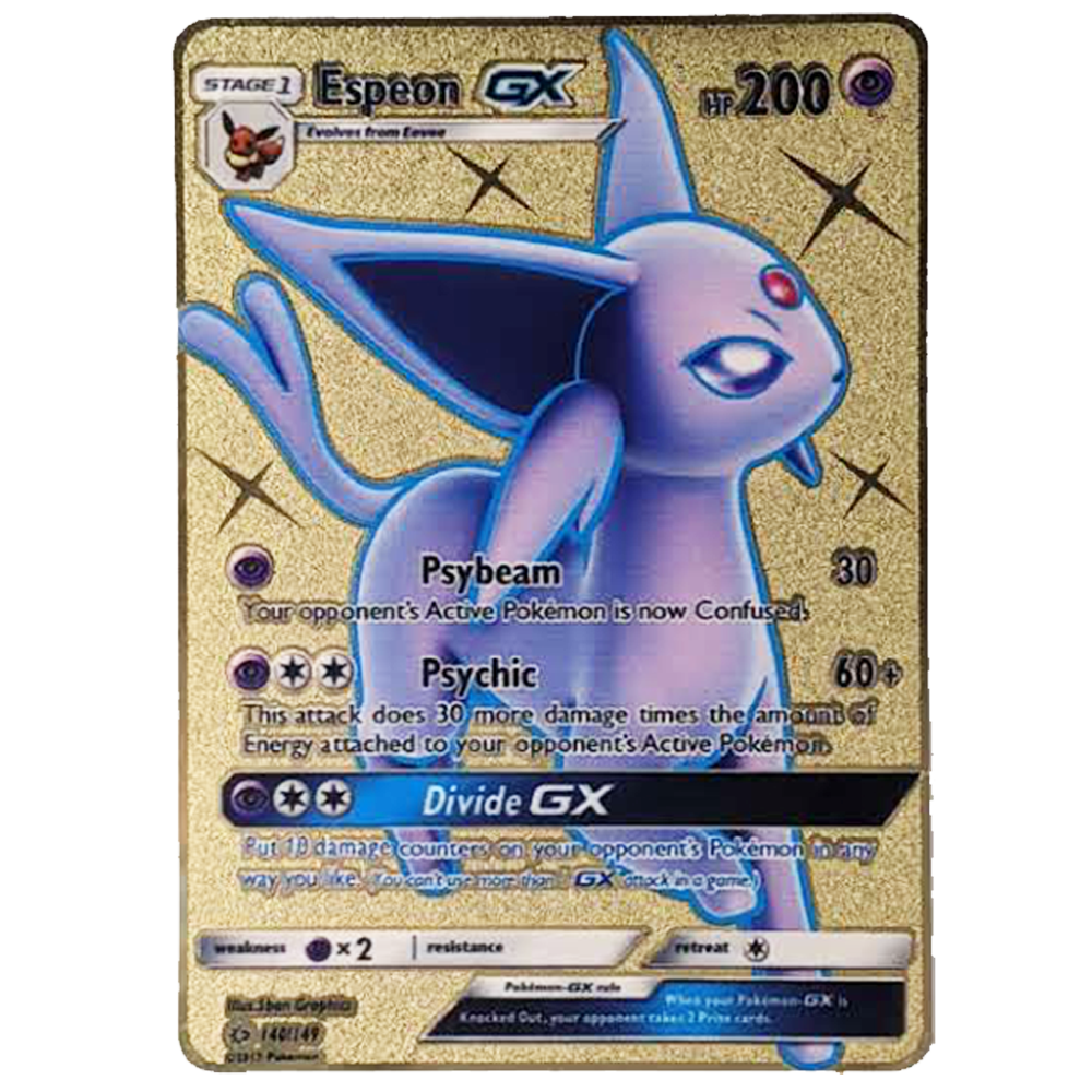 Espeon GX Gold Metal Card - Proxy Card