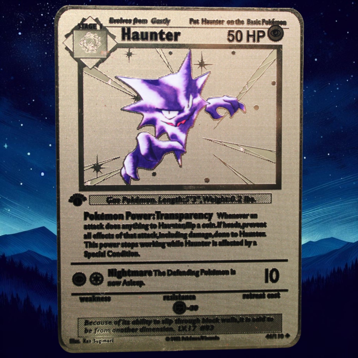 Haunter Gold Metal Card - Proxy Card