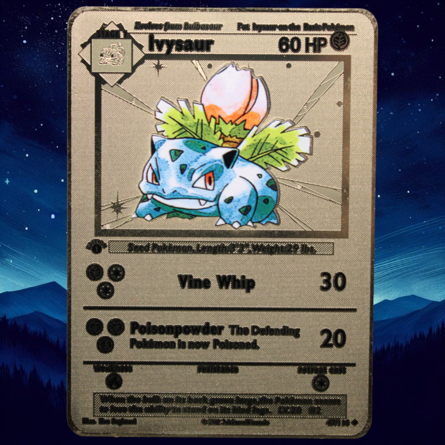 Ivysaur Gold Metal Card - Proxy Card