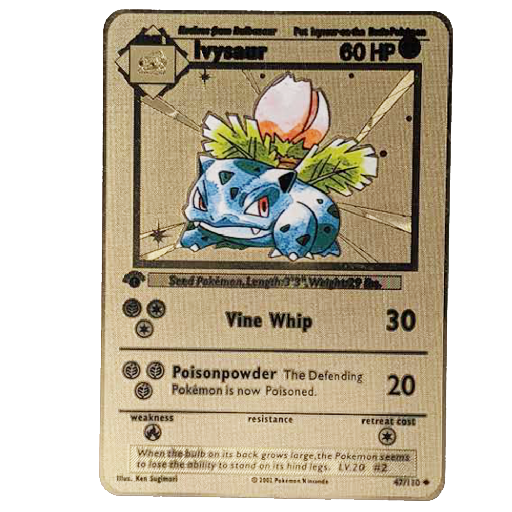 Ivysaur Gold Metal Card - Proxy Card