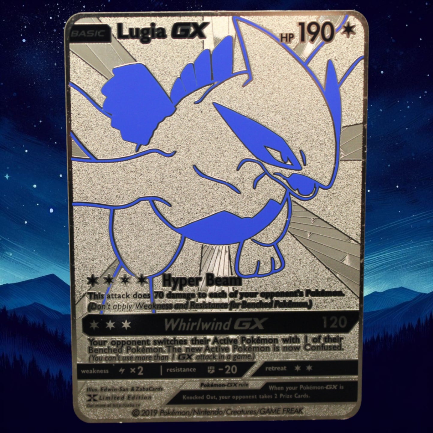 Lugia Gold Metal Card - Proxy Card