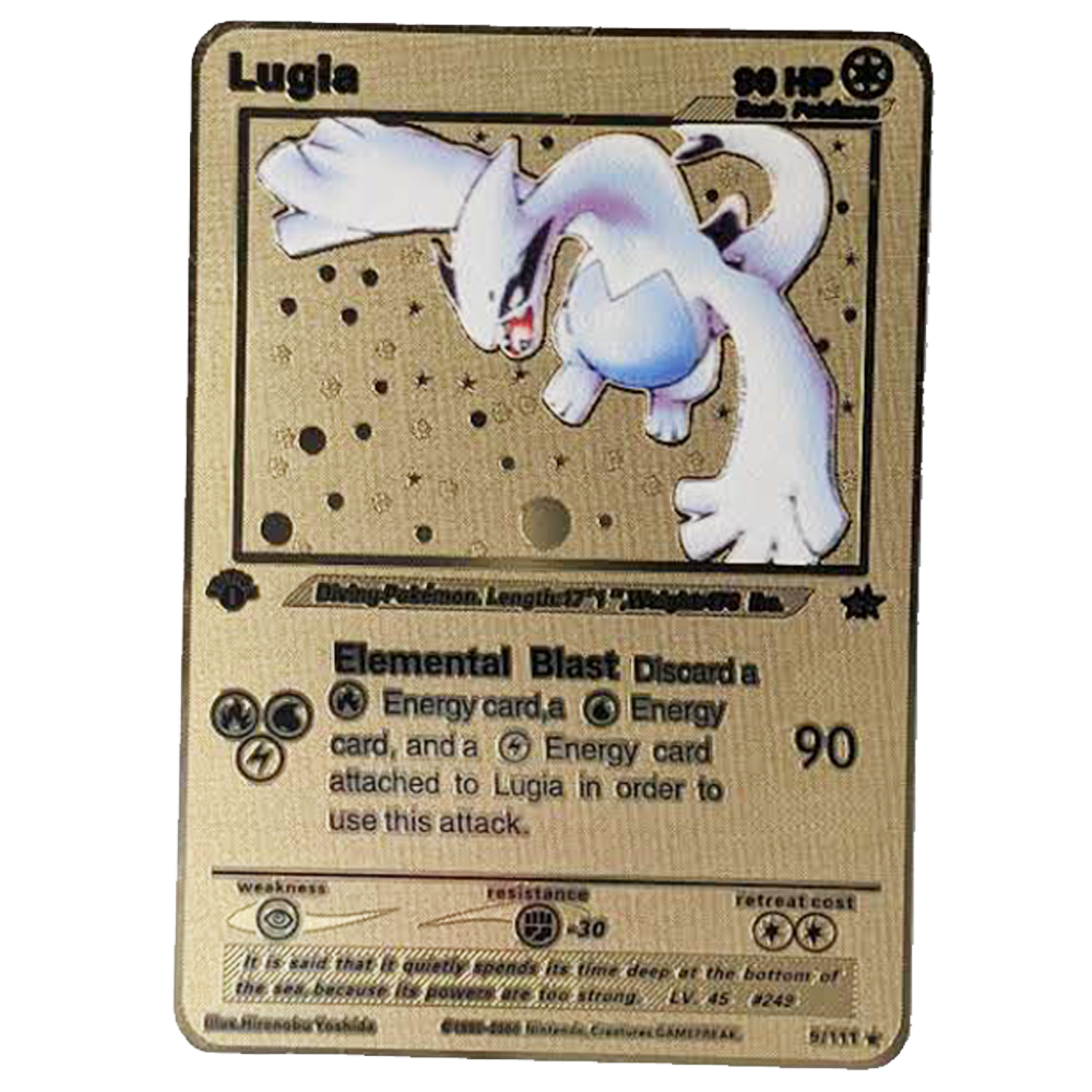 Lugia Gold Metal Card - Proxy Card