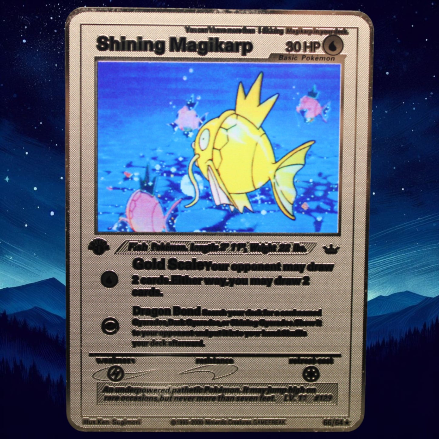 Shining Magikarp Gold Metal Card - Proxy Card