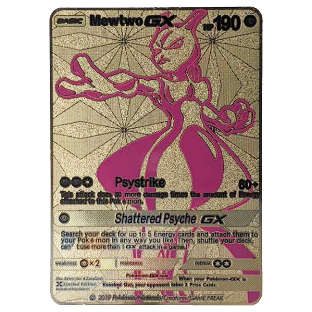 Mewtwo Gold Metal Card - Proxy Card