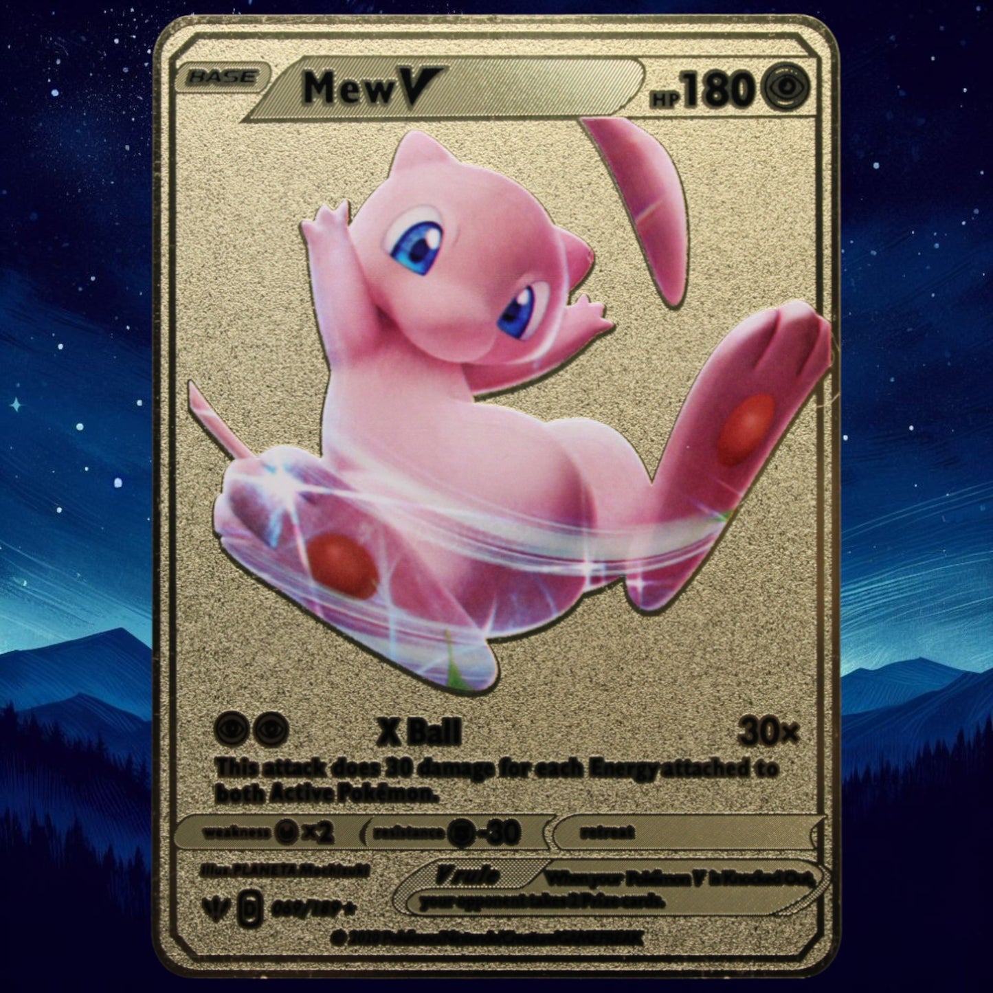 Mew V Gold Metal Card - Proxy Card