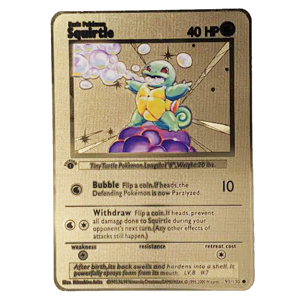 Squirtle Gold Metal Card - Proxy Card