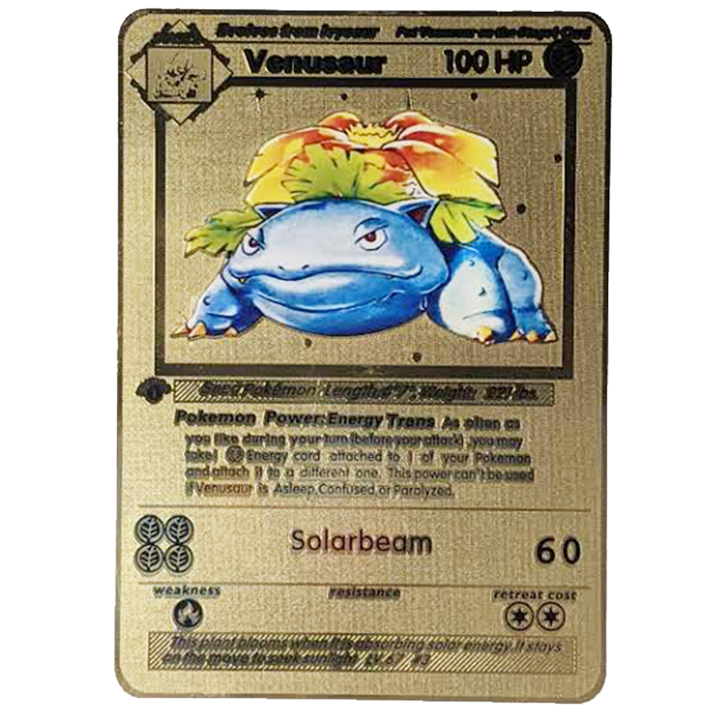 Venusaur Gold Metal Card - Proxy Card