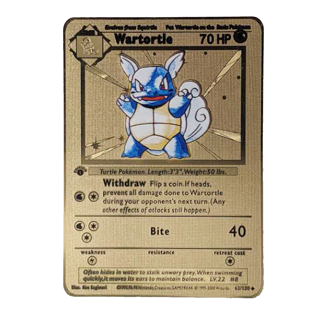 Wartortle Gold Metal Card - Proxy Card